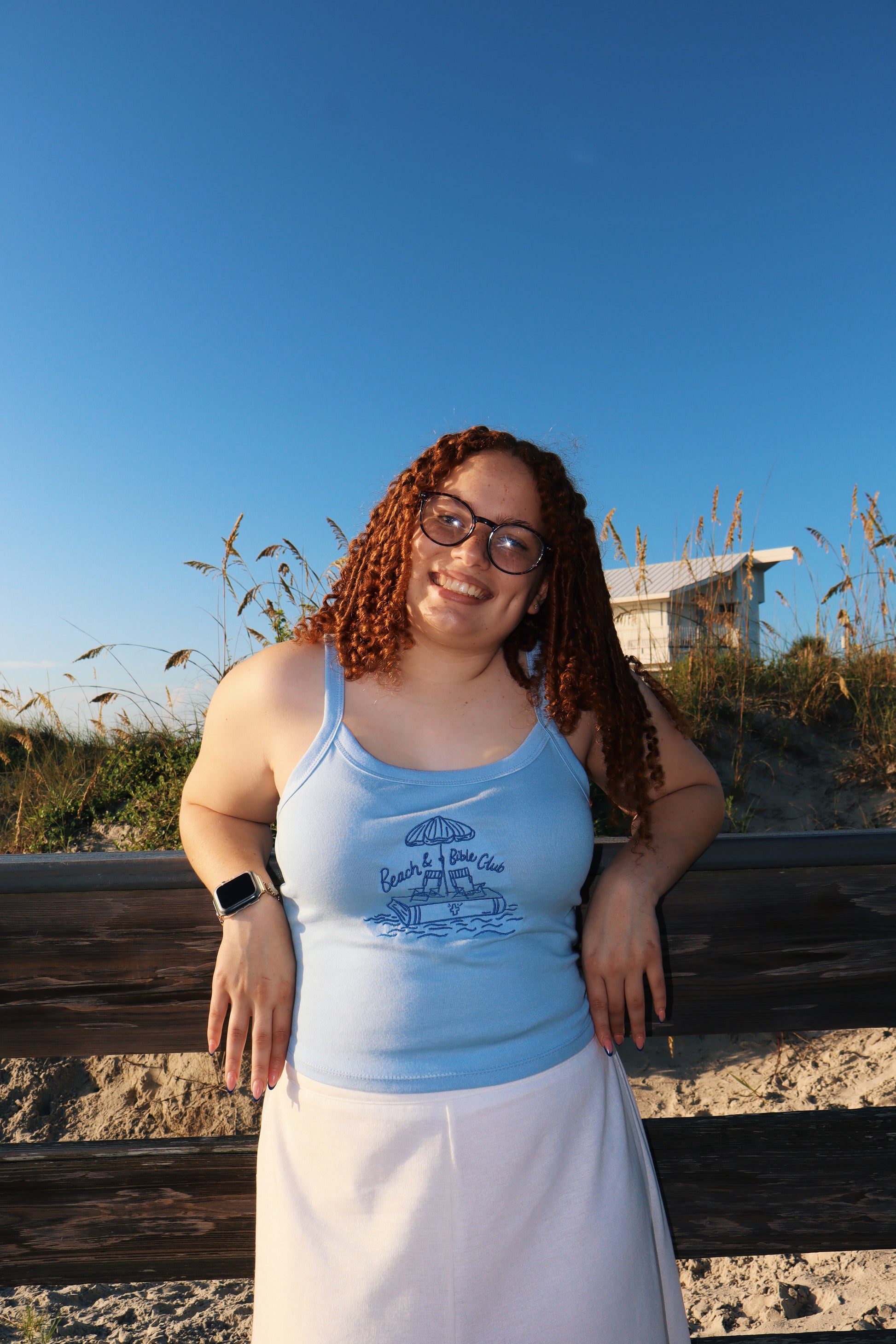 Bible Beach Club Blue Tank