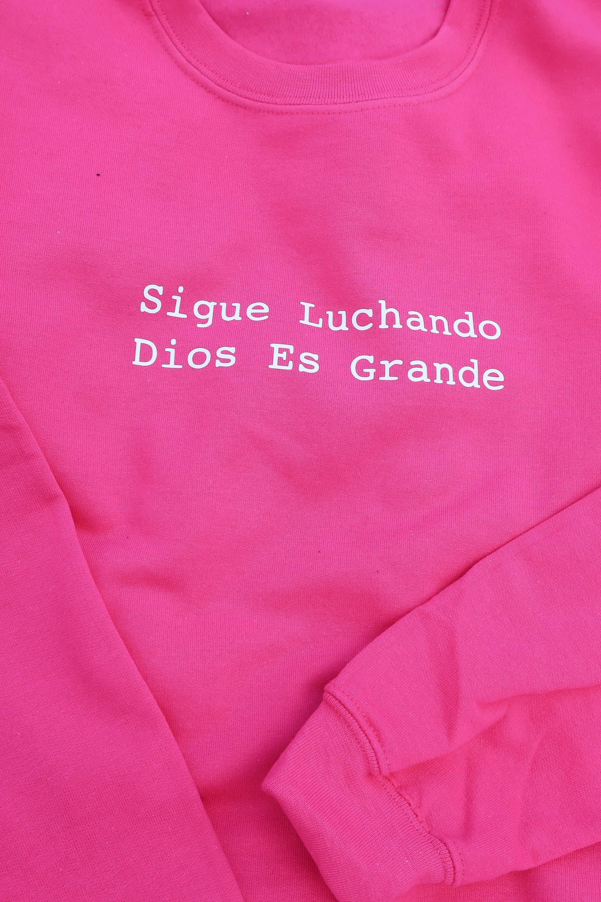 Sigue Luchando Sweatshirt Pink/White