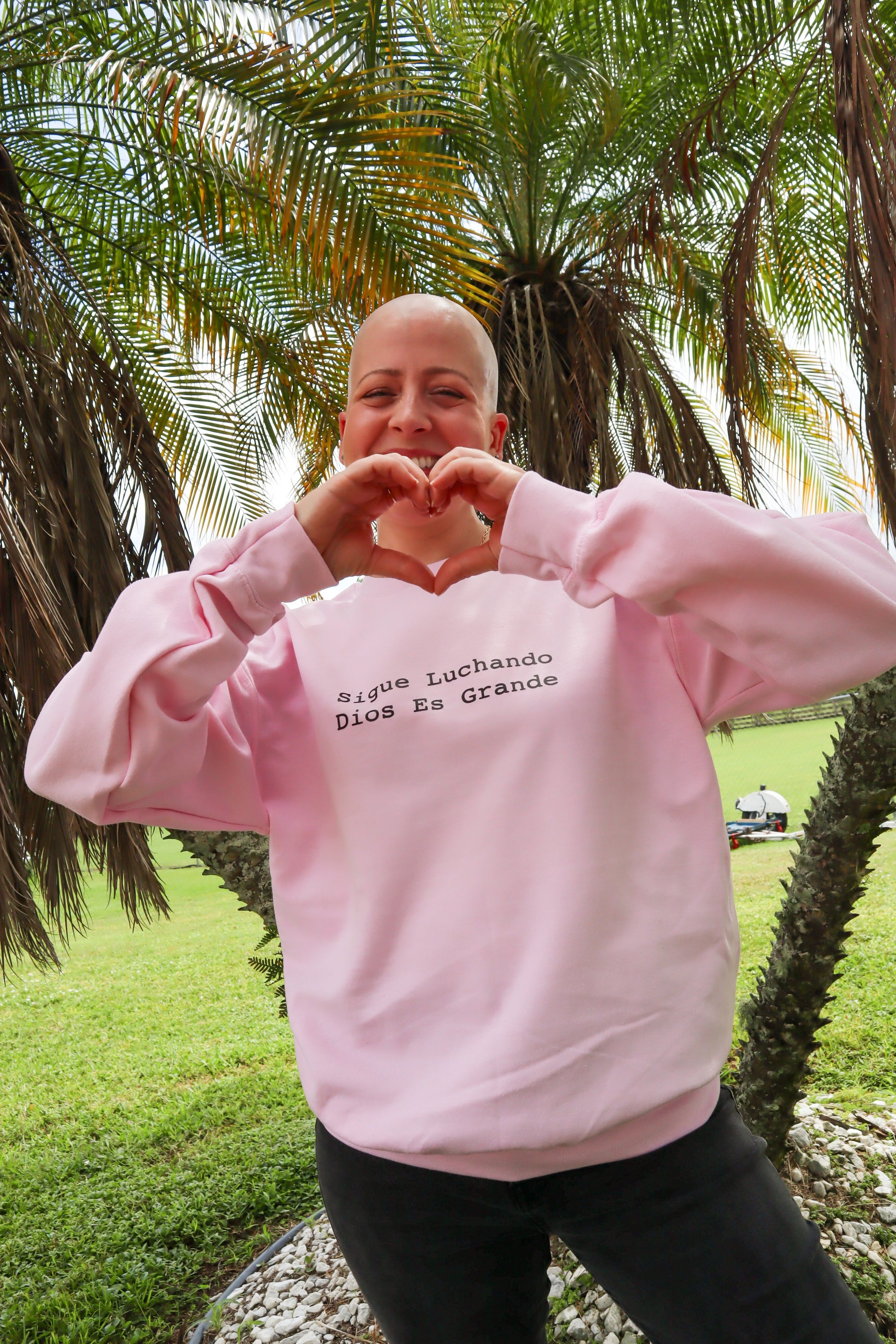 Sigue Luchando Baby Pink Sweater