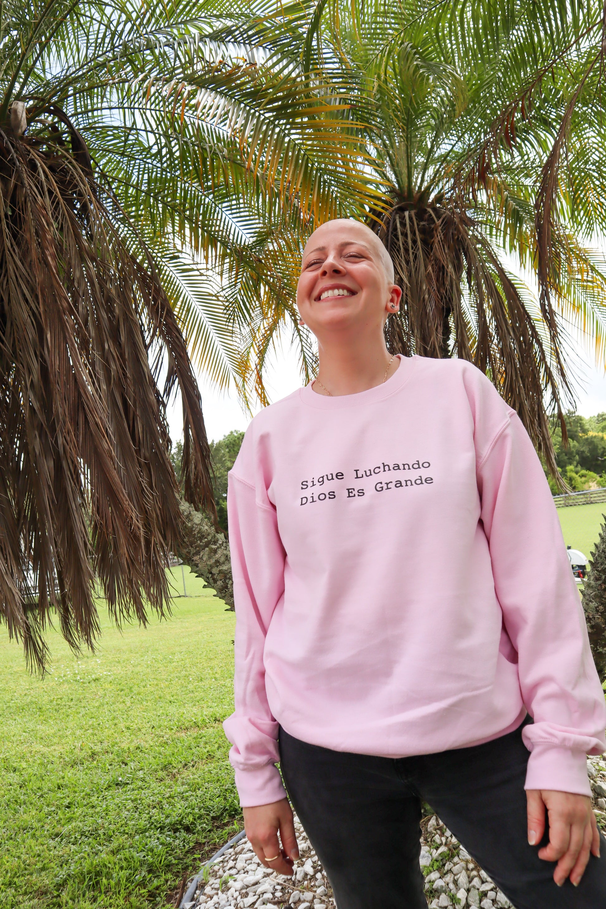 Sigue Luchando Baby Pink Sweater