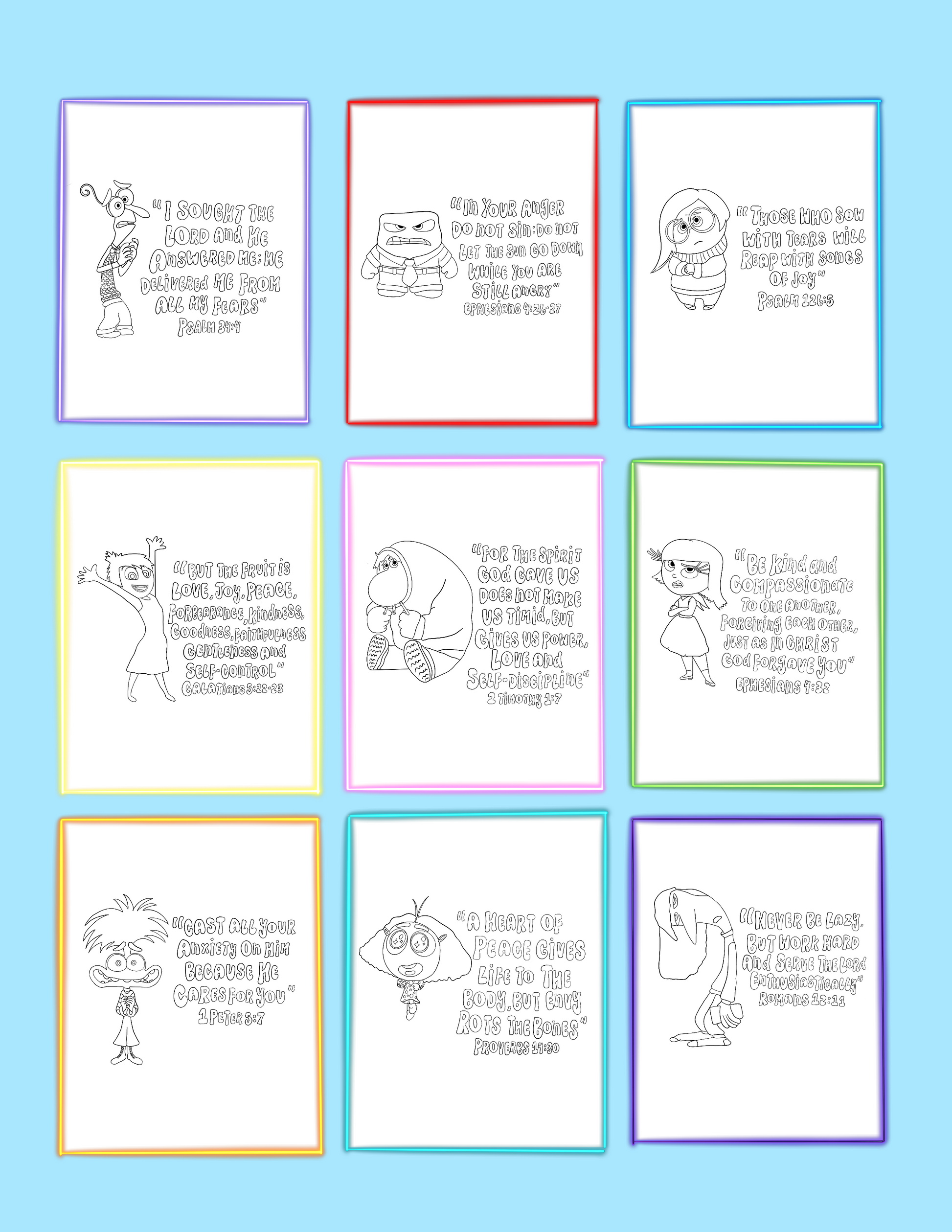 InsideOut BIBLE Verse *COLORING PAGES* DIGITAL DOWNLOAD