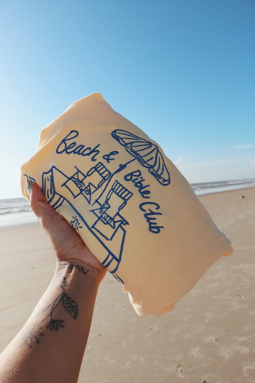 Beach & Bible Club Yellow Tee