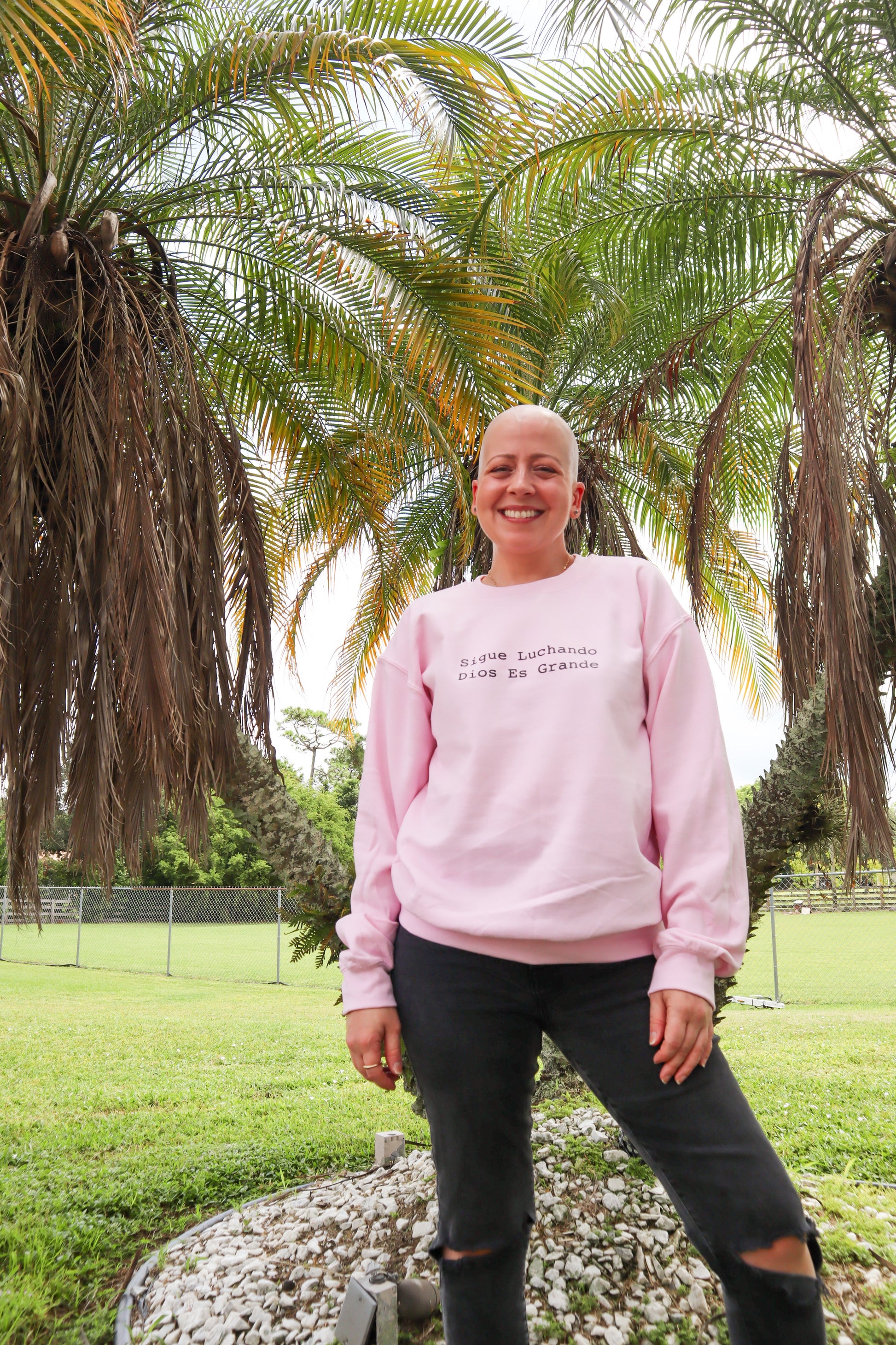 Sigue Luchando Baby Pink Sweater
