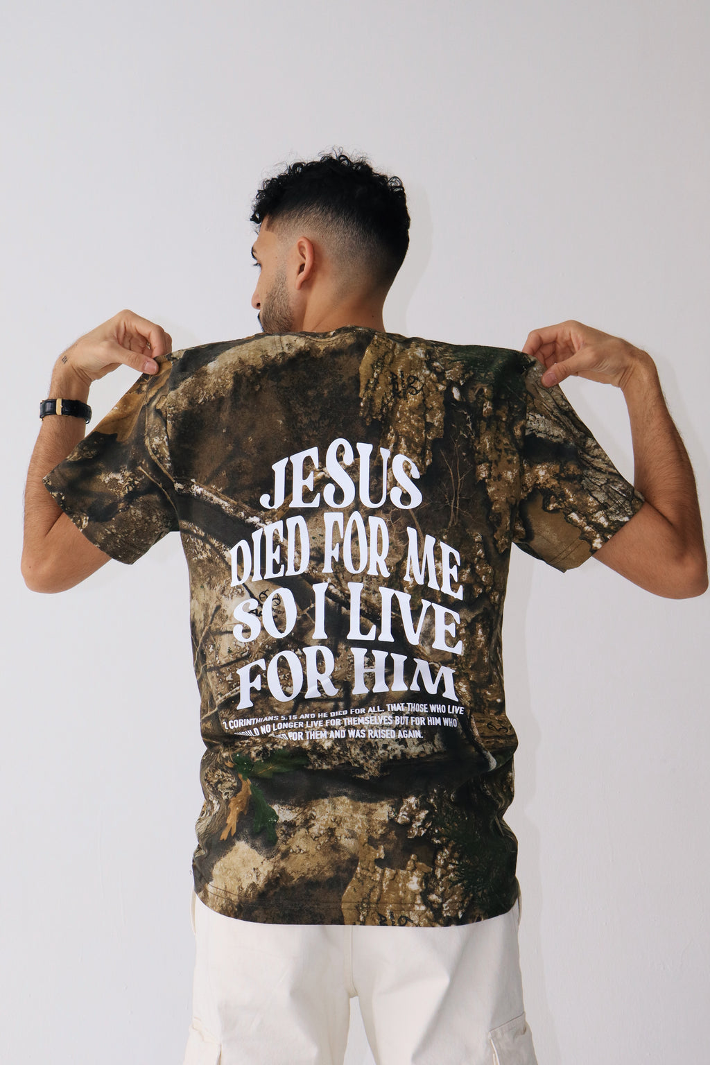 ‘Jesus Died 4 Me’ Camo Shirt