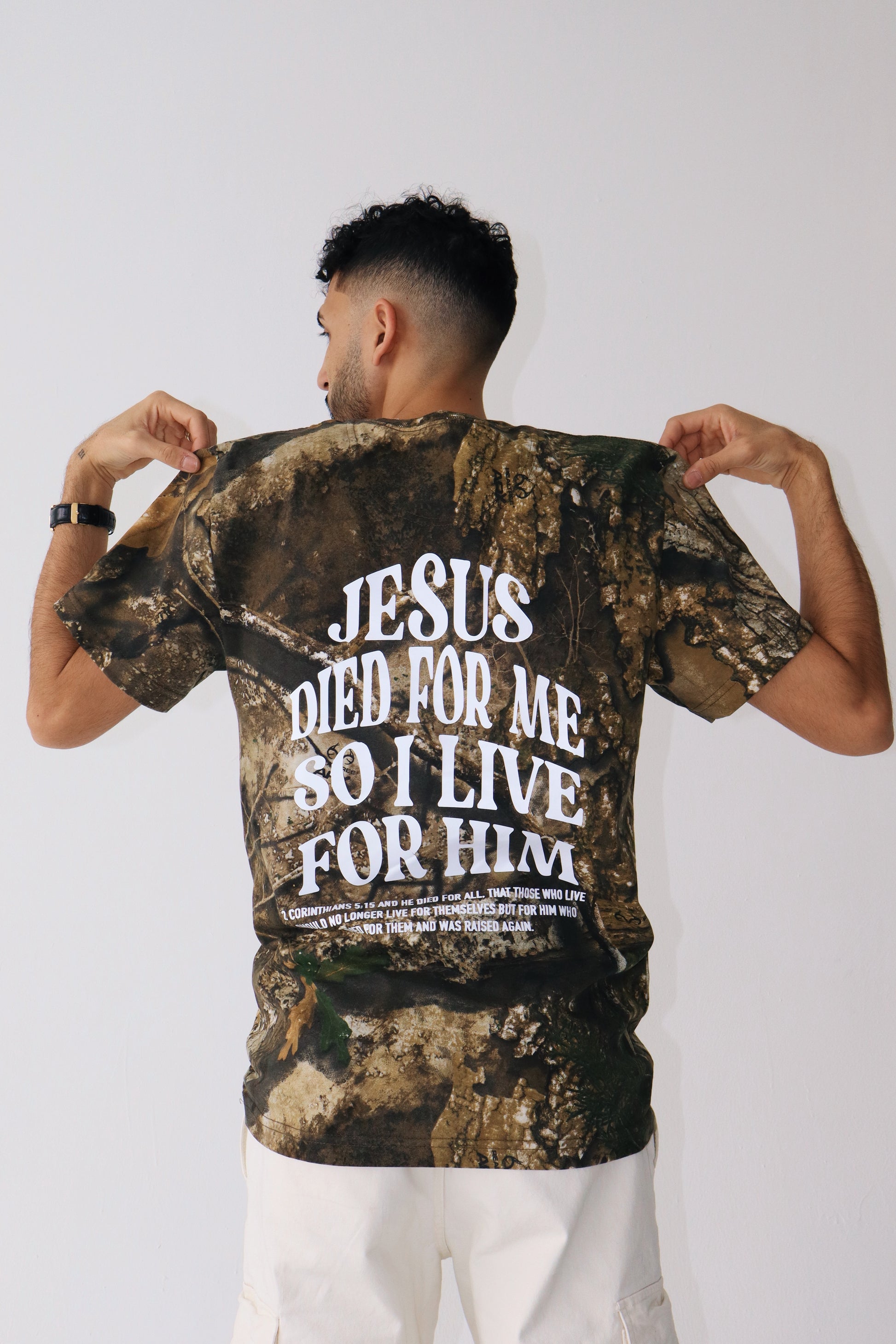 ‘Jesus Died 4 Me’ Camo Shirt