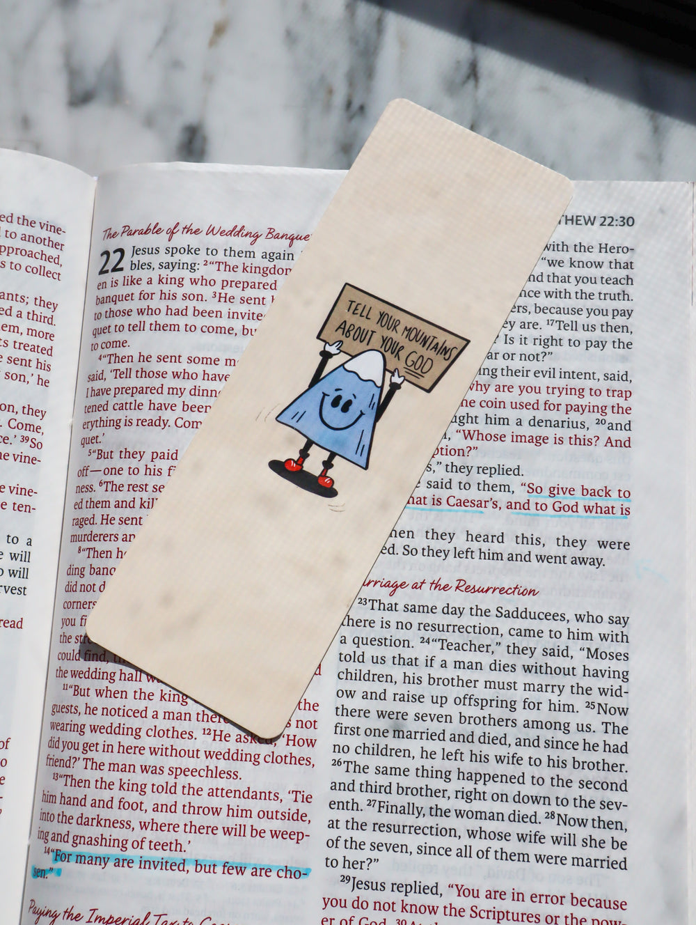Tell Your Mountains Bible Bookmark
